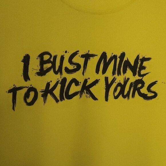 Nike Yellow Funny Saying Athletic Top Medium - Picture 3 of 4